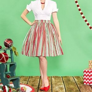 Pinup Girl Clothing Candy Cane Jenny Skirt